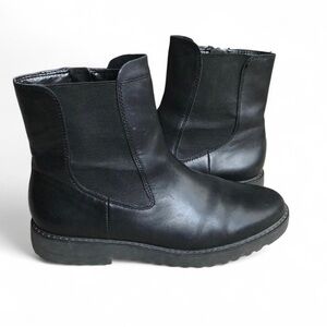 Franco Sarto Carian Leather Essential Chelsea Boots Ankle Booties Black Size 9.5